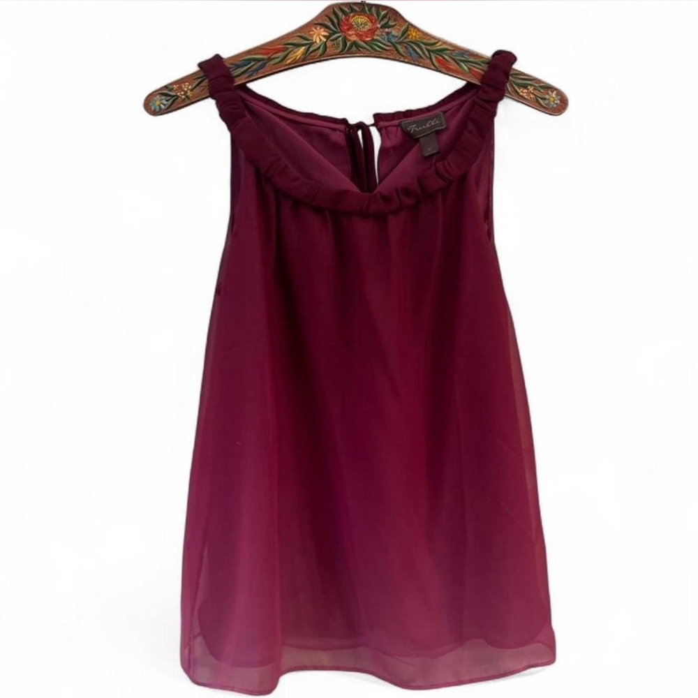 LOFT Trulli Burgundy Fuschia Ombré Tunic Tank Top